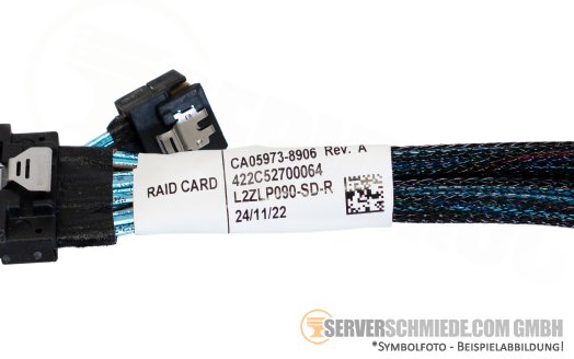 Fujitsu 100 / 95cm SAS Kabel cable 2x SFF-8654 4i gerade to 1x SFF-8654 8i gerade RX2540 M7 CA05973-8906