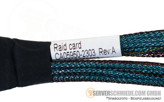 Fujitsu 15cm SAS Kabel cable RAID card 1x SFF-8654 8i gerade to 2x SFF-8654 4i gerade RX2540 M6 CA05950-2303