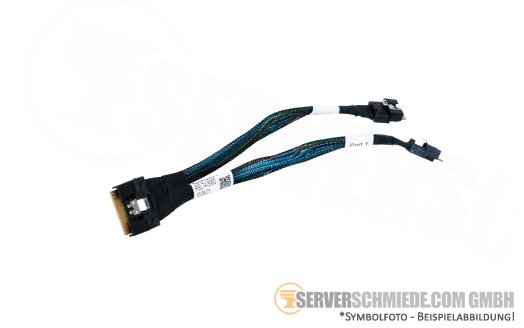 Fujitsu 15cm SAS Kabel cable RAID card 1x SFF-8654 8i gerade to 2x SFF-8654 4i gerade RX2540 M6 CA05950-2303
