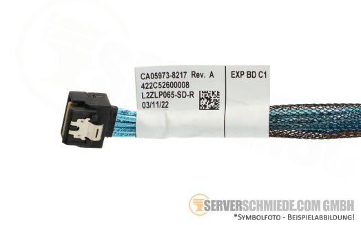 Fujitsu 21cm SAS Kabel cable 1x SFF-8654 4i gerade to 1x SFF-8654 4i winkel RX2530 M7 CA05973-8217