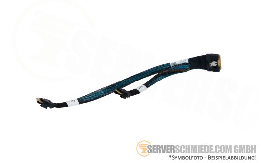 Fujitsu 25 / 15cm SAS Kabel cable RAID card 1x SFF-8654 8i gerade to 2x SFF-8654 4i gerade RX2540 M6 CA05950-2301