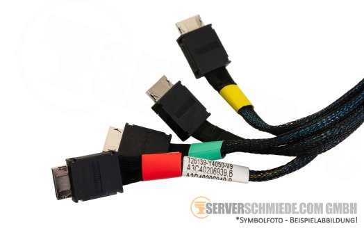 Fujitsu 25cm RX2540 M4 M5  OCuLink Kabel Kit 4x Oculink SFF-8611 to 4x OCuLink   SFF-8611 A3C40206939 T26139-Y4050-V9