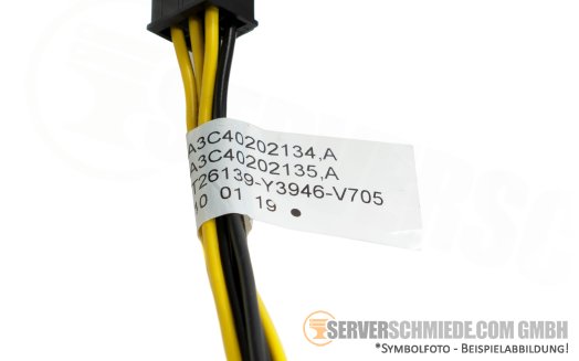 Fujitsu 36 / 44cm GPU Power Kabel cable 1x 6-pin gerade to 1x 8-pin + 1x 6-pin PCIe gerade A3C40202134