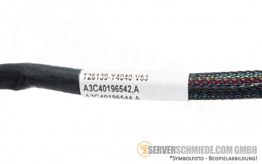 Fujitsu 50cm SAS Kabel 1x SFF-8643 gerade 1x SFF-8643 winkel T26139-Y4040-V53 A3C40196542 A3C40196544