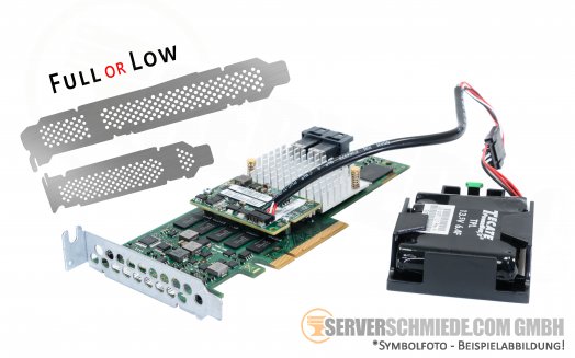 Fujitsu EP400i 12G SAS PCIe x8 Storage Controller 1GB Cache HDD SSD RAID 0, 1, 10, 5, 50, 6, 60 inkl. CVM + SuperCap Capacitor battery