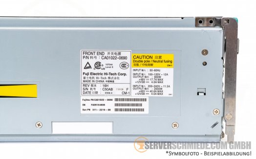 Fujitsu 2000W PSU Netzteil SPARC Enterprise M8000 M9000 CA01022-0690 371-2219-08