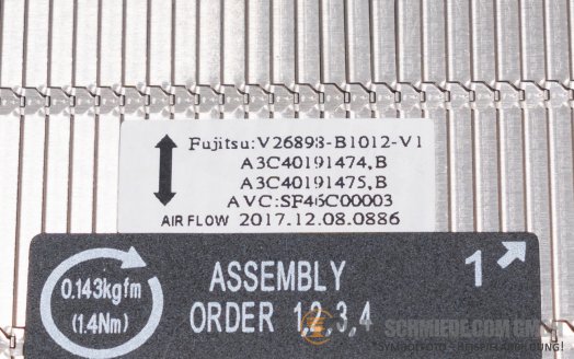 Fujitsu RX2530 M4 M5 Heatsink A3C40191474 V26898-B1012-V1