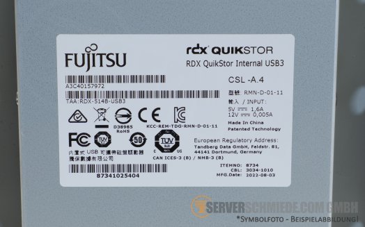 Fujitsu Tandberg Internal RDX Quikstor Drive Laufwerk USB 3.0 RX2540 M6 RDX-514B-USB3