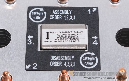 Fujitsu TX2540 M4 TX2550 M4 M5 Heatsink CPU Kühler V26898-B1018-V1