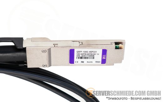 Generic 1m Kabel DAC copper 100Gb QSFP28 to 4x 25Gb SFP28 Breakout Kabel 3rd party