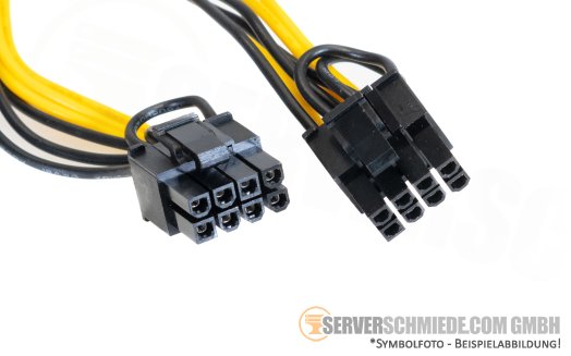 Generic 20cm GPU Adapter Kabel cable 1x 8-pin EPS / CPU female to 2x 8-pin (6+2) PCIe male EPS