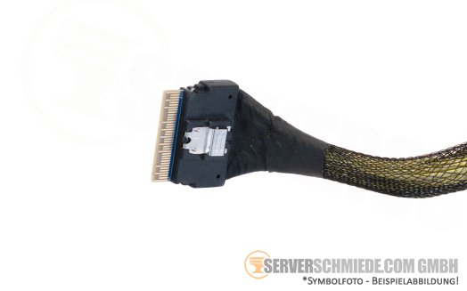 Generic 25cm NVMe Kabel cable 1x SFF-8654 8i gerade to 1x SFF-8654 8i winkel