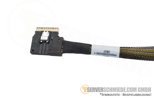 Generic 25cm NVMe Kabel cable 1x SFF-8654 8i gerade to 1x SFF-8654 8i winkel