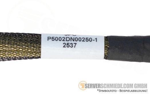 Generic 25cm NVMe Kabel cable 1x SFF-8654 8i gerade to 1x SFF-8654 8i winkel