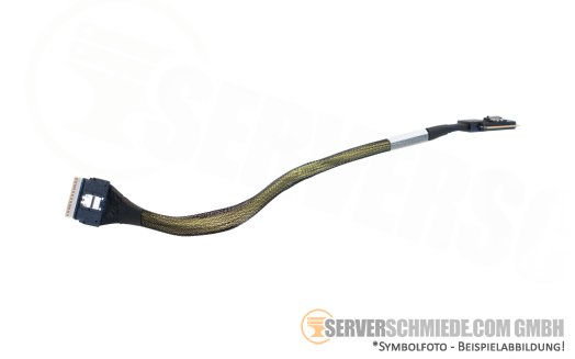 Generic 25cm NVMe Kabel cable 1x SFF-8654 8i gerade to 1x SFF-8654 8i winkel