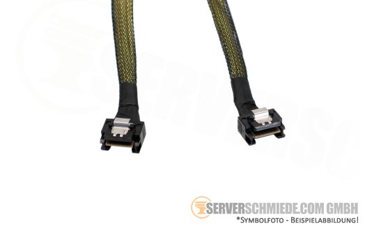 Generic 25cm NVMe Kabel cable 1x SFF-8654 8i gerade to 2x SFF-8654 4i gerade