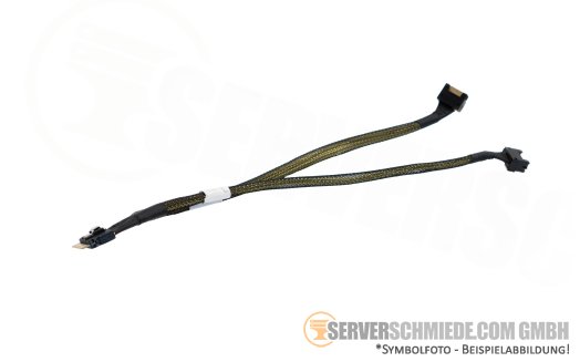 Generic 25cm NVMe Kabel cable 1x SFF-8654 8i gerade to 2x SFF-8654 4i gerade