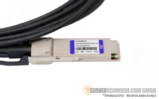 Generic 2m Kabel DAC copper 100Gb QSFP28 to 4x 25Gb SFP28 Breakout Kabel 3rd party