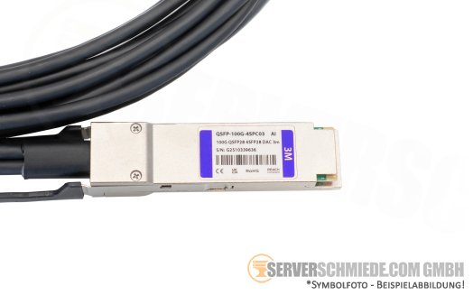 Generic 3m Kabel DAC copper 100Gb QSFP28 to 4x 25Gb SFP28 Breakout Kabel 3rd party