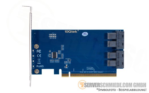 Generic 4x NVMe U.2 Extender PCIe 3.0 x16 4x SFF-8643 +NEW+