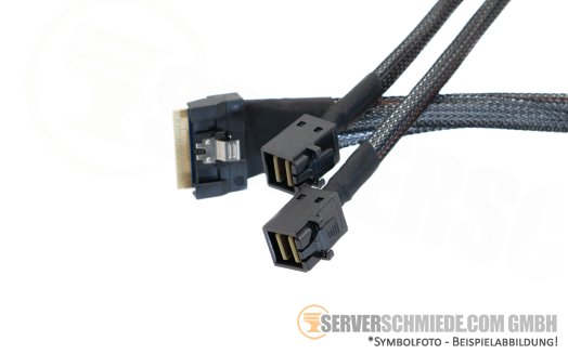 Generic 72cm SAS Kabel cable 1x SFF-8654 8i to 2x SFF-8643