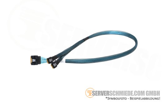 Generic 80cm NVMe Kabel cable 1x SFF-8654 8i to 2x SFF-8654 4i RSL74-9219
