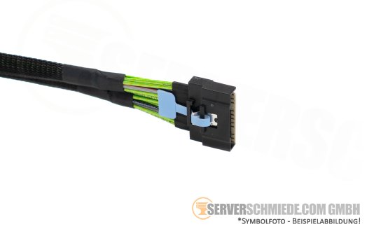 Generic 80cm SAS NVMe Kabel cable 1x SFF-8654 8i gerade to 2x SFF-8654 4i gerade