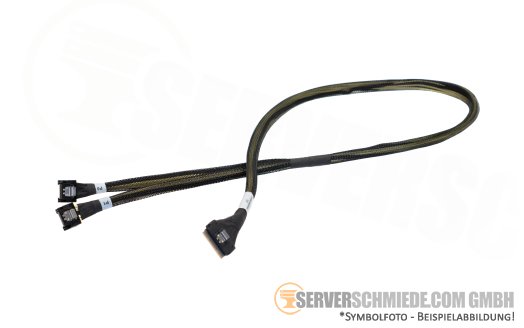 Generic 90cm SAS Kabel cable 1x SFF-8654 8i to 2x SFF-8654 4i