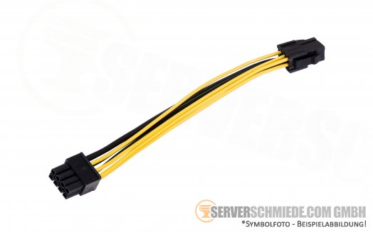 Generic GPU Power Kabel cable 1x 6-Pin female -- 1x 8-Pin male 15cm