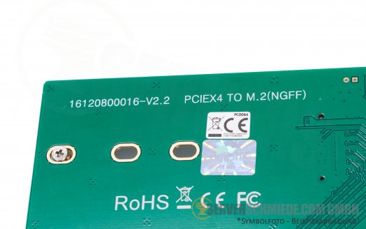 NVMe 1x M.2 NGFF Controller PCIe x4 Stick Länge 2242 2260 2280 Server Workstation