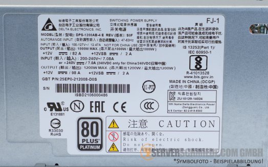 Gigabyte 1200W Netzteil PSU Gen2 80 Plus Platinum R282-Z90 25EP0-212008-D0S +NEW+