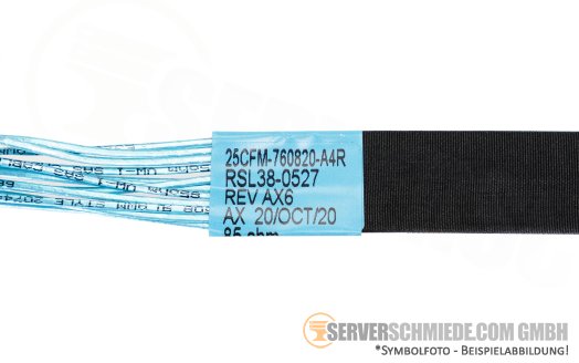 Gigabyte 65cm SAS Kabel cable 1x SFF-8654 4i gerade to 1x SFF-8654 4i gerade 25CFM-760820-A4R