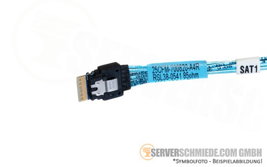 Gigabyte 70cm SAS Kabel cable 1x SFF-8654 4i gerade to 1x SFF-8654 4i gerade 25CFM-700820-A4R