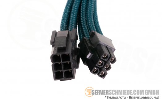 GPU PCIe 30cm 6-Pin Power Kabel cable 1x 6-Pin female -- 1x 6-Pin male Grafik Grafikkarte Verlängerung Buchse Stecker