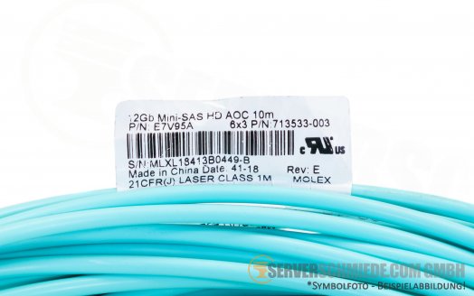 HP 10m extern 12G SAS AOC optical Kabel cable 2x SFF-8644 Storage + Tape Library 793446-001