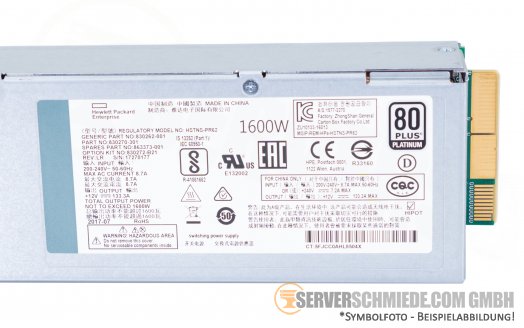 HP 1600W Netzteil PSU Gen10 830270-301