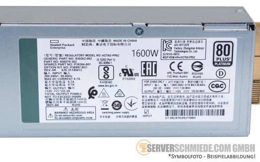 HP 1600W Netzteil PSU 80 Plus Platinum Gen10 Plus Gen11 830270-302