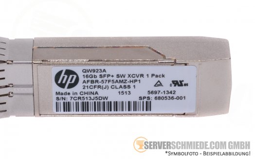 HP 16Gb 850nm SR SW SFP+ Modul Transceiver QW923A 680536-001 FC FibreChannel   