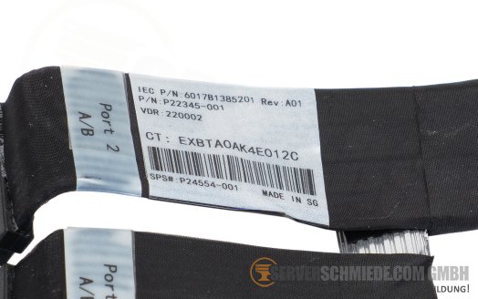 HP 25 / 22cm NVMe Kabel cable Box 1 / 2 2x SFF-8654 8i gerade to 2x SFF-8654 8i gerade DL380 Gen10 Plus P22345-001