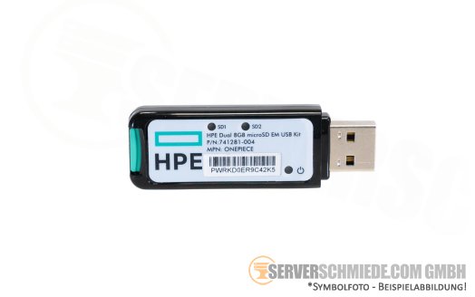 HP 2x 8GB - Dual microSD Flash EM USB Dongle Key V3 Kit 741281-004