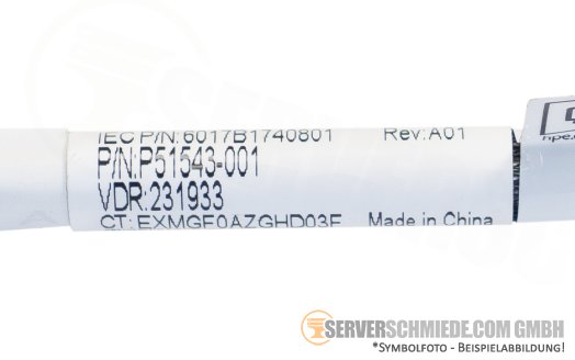 HP 32cm NVMe Kabel cable 1x SFF-8654 8i winkel to 1x SFF-8654 8i gerade DL380 Gen11 P51543-001
