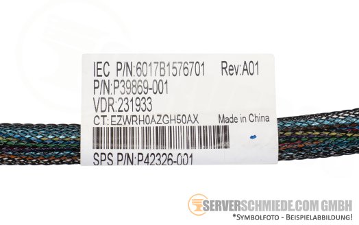 HP 34cm SAS Kabel cable Rear to AROC 1x SFF-8654 8i gerade to 1x SFF-8087 gerade DL385 Gen10 Plus V2 P39869-001