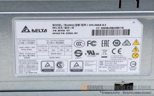 HP 350W Netzteil PSU non-hot swap ATX ML110 Gen10 867934-101