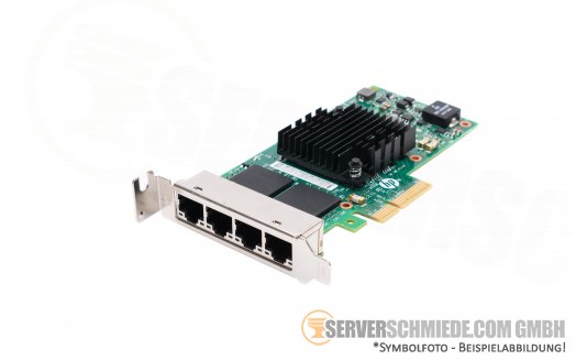 HP 366T Intel I350-T4V2 4x 1GbE copper RJ-45 Ethernet Network PCIe x4 Controller 811546-B21 816551-001