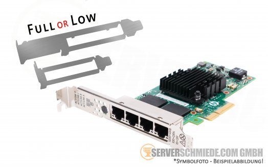 HP 366T Intel I350-T4V2 4x 1GbE cooper RJ-45 Ethernet Network PCIe x4 Controller 811546-B21 816551-001