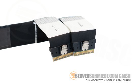 HP 44 / 50cm NVMe Kabel cable Box 1 2x SFF-8654 8i gerade to 2x SFF-8654 8i gerade DL385 Gen10 Plus P22349-001
