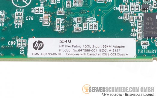 HP 554M FlexFabric 2x 10GbE Network Ethernet mezzanine Controller Adapter Blade bl460c Gen8 Gen9 647588-001
