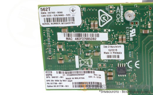 HP 562T X550-AT2 2x 10 Gb RJ-45 PCIe x4 Controller Ethernet Netzwerk 817736-001