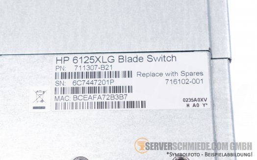 HP 6125XLG Ethernet Blade Switch 4x 40GbE QSFP+ 8x 10GbE SFP+ 711307-B21