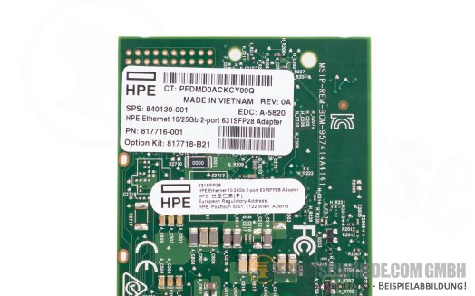 HP 631SFP28 BCM57414 2x 10 / 25Gb SFP28 Network  Controller PCIe x8 817718-B21 RDMA RoCE